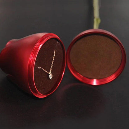 Red Rose Shape Ring Box