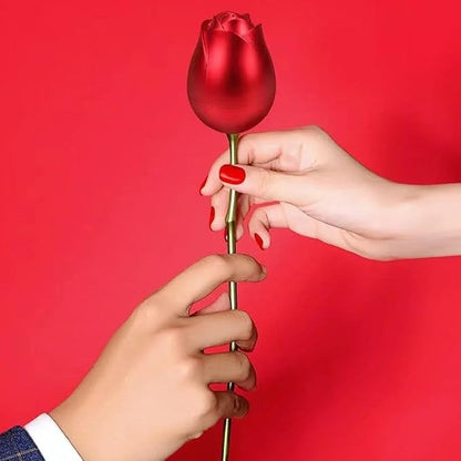 Red Rose Shape Ring Box