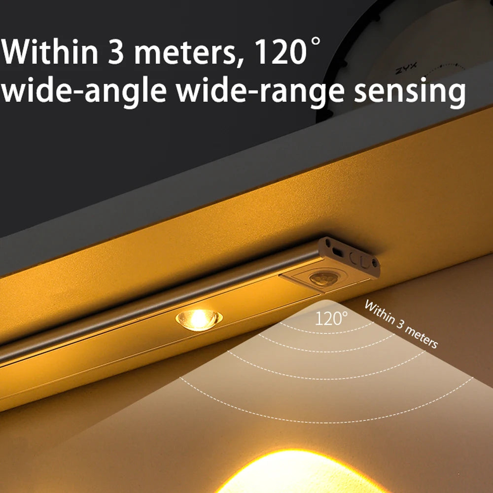 Motion sensor LED light bar for kitchen cabinet and wardrobe