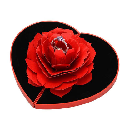 Heart Shape  Rose Ring Box Valentine Day Gift.