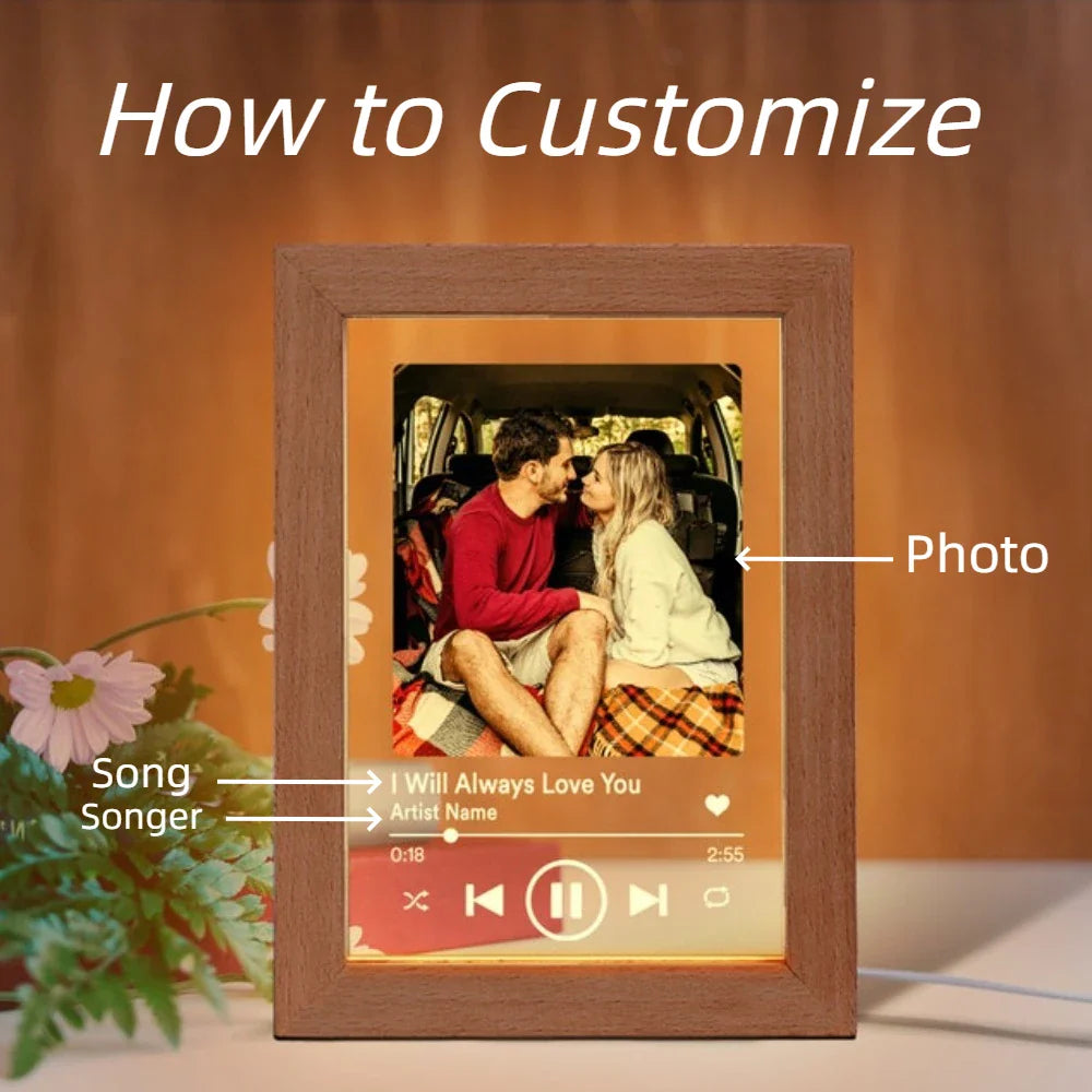 Custom Music Picture Frame Night Light