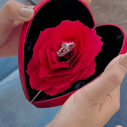 Heart Shape  Rose Ring Box Valentine Day Gift.