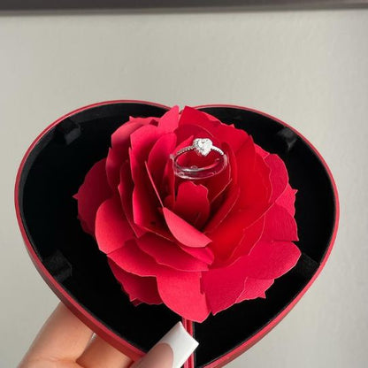 Heart Shape  Rose Ring Box Valentine Day Gift.
