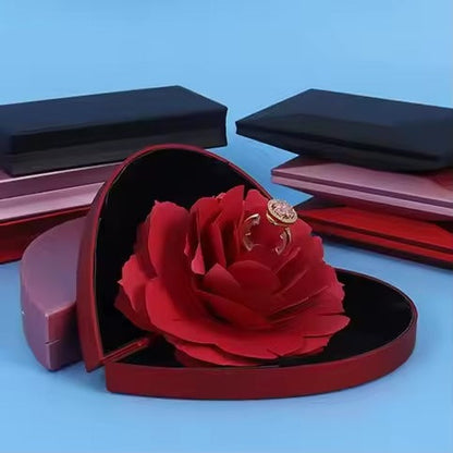 Heart Shape  Rose Ring Box Valentine Day Gift.